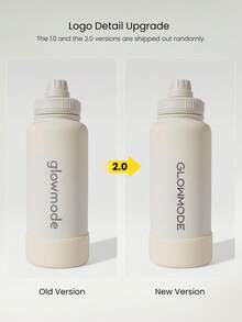 GLOWMODE 34 OZ Sip And Go Double-Layer Stainless Steel Loop Handle Magnetic Phone Holder Non-Slip Base Water Bottle Daily Casual Office Active - Apricot - View 9