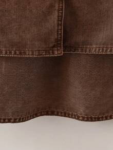 EMERY ROSE EMERY ROSE Women's Casual Short Sleeve Denim Top, Summer - Brown - View 2
