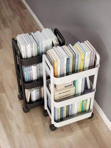 Multifunctional Rolling Storage Cart - Suitable For Kitchen, Living Room And Bedroom - Can Store …Stationery, Snacks, Small Items, Etc. - Durable Plastic Structure, Multifunctional Trolley, Vertical Storage Rack - Multicolor - View 3