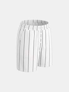 SUMWON Striped Woven Boxer Shorts 3-Pack With Elastic Waistband And Button Fly For Everyday Loungewear And Summer Comfort - Multicolor - View 4