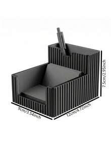1件 3D列印大容量多功能黑色條紋桌面收納盒 附便利貼分配器、筆筒杯，遊戲辦公桌配件，教師感謝、開學季、畢業禮物 - 黑色 - 查看 7