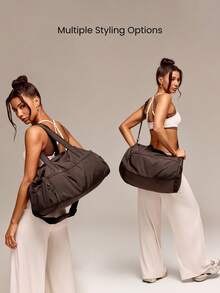 GLOWMODE Maxi 38L MegaCarry 防水多功能旅行袋，附鞋袋隔層、加厚肩帶，適用健身房、工作室、旅行、日常運動穿搭 - 棕色 - 查看 3