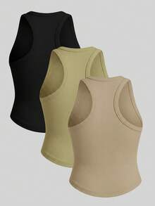 Velisys Velisys Women's Plus Size 3-Piece Seamless Sports & Casual Tank Top Set - Multicolor - View 2