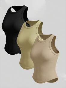 Velisys Velisys Women's Plus Size 3-Piece Seamless Sports & Casual Tank Top Set - Multicolor - View 8