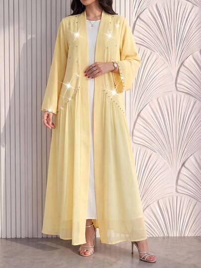 Yasmyna Spring/Summer Minimalist Beaded Chiffon Patchwork Daily Versatile Gentle Elegant Elegant Women's Cardigan