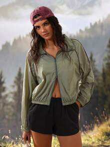 Exploreva Exploreva Women's Long Sleeve Zip-Up Sun Protection Jacket - Green - View 5