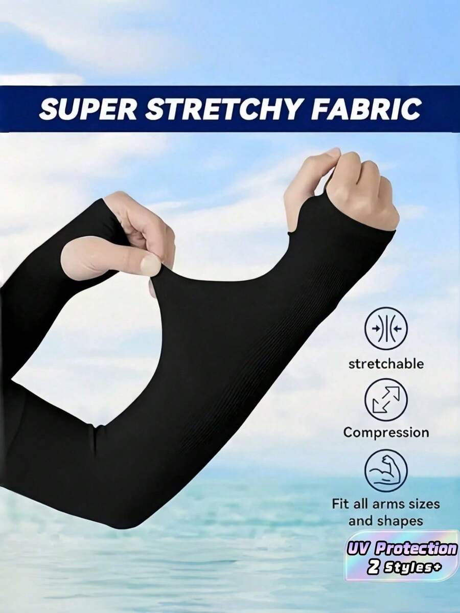 1PC UV Protection Cycling Gloves, Polyester Fiber With Letter Patterns, Blocks Harmful Sun Rays To Shield Eyes, Ideal For Cycling, Motorcycling, Running, Hiking, Driving & Outdoor Sports, Lightweight Breathable Fit - multicolor - View 1