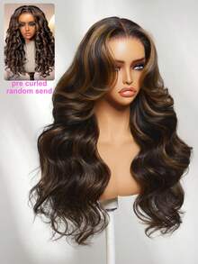 ALL READY WIG 7x5 Bye Bye Slip 蕾絲封口黑色金棕挑染波浪假髮，附抽繩，絲滑波浪髮，修飾臉型分層，預剪預漂預拔，免膠水，100% 真人髮，新手友善，耐熱 - SNATURAL/30 - 查看 7