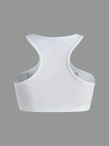 SHEIN ICON Slogan Printed Cropped Tank Top - White - View 8