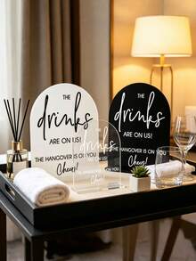 1PC 10*15CM Printed Wedding Bar Sign With Stand - "Drinks On Us, Headaches On You" - Modern Acrylic Decor, Suitable For Wedding Reception, Ceremony, Bridal Gift Table,Tabletop Installation,Decor Modern Wedding Decor Wedding Decor - tabletop ornament - View 14