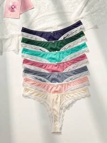 PetitDoll Paquete de 7 bragas con encaje sin costuras - Multicolor - Ver 2
