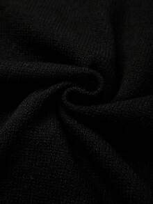 GlowEve CURVE Plus Size Casual Contrast Color Lace Collar Button Long Sleeve Cardigan Winter - Black - View 8