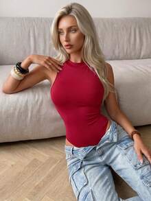 SuitURBody 1件女款連身塑身衣 - 酒紅色 - 查看 3
