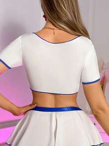 Fantasy Costume Fantasy Costume 2pcs Sexy Deep V Bow Tie Costume Set For Women - White - View 2