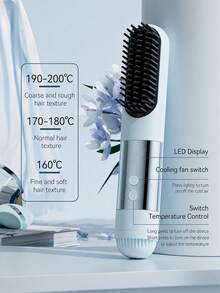 Teckwe New USB-C Charging Straightening Brush, 20S Rapid Heat-Up, Temperature-Controlled And Heat-Resistant Design, Ceramic Hair Protection Layer, Smooth Styling With One Stroke, Suitable For Various Home And Travel Scenarios, 2600 MAh. - Multicolor - View 5
