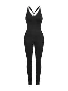 Velisys Velisys 2pcs/Set Regular One-Piece Leggings/Contrast Color Design/Basic Style/Sports One-Piece Leggings/Fitness/Yoga Seamless - Multicolor - View 10