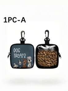 Polyester Dog Training Treat Bag With Zipper, Clear Window Single-Side Printed Portable Pet Snack Pouch, Must-Have Accessory For Dog Walking Outdoor Use - Multicolor - View 8