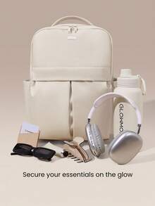 GLOWMODE Large 18L Multi-Pocket Storage Waterproof Laptop Daily Carry Backpack Bag With Side Bottle Sleeves Padded Straps Daily Active Work Travel Bag - Off-white - View 2