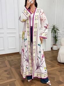 Al Najma 女款土耳其式阿拉伯傳統長洋裝，端莊保守 - 彩色 - 查看 6