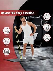 1pc Elastic Resistance Assist Band, Multifunctional Yoga Stretch Training Band, Unisex Home Fitness Tool For Muscle Shaping Leg Workout Pull Up Auxiliary - Multicolor - View 3