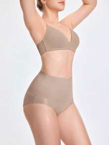 Nuvra Shaping High-Waisted Brief Shapewear Short Body Shaper Butt Lifter-Tummy Waist Control - Apricot - View 6