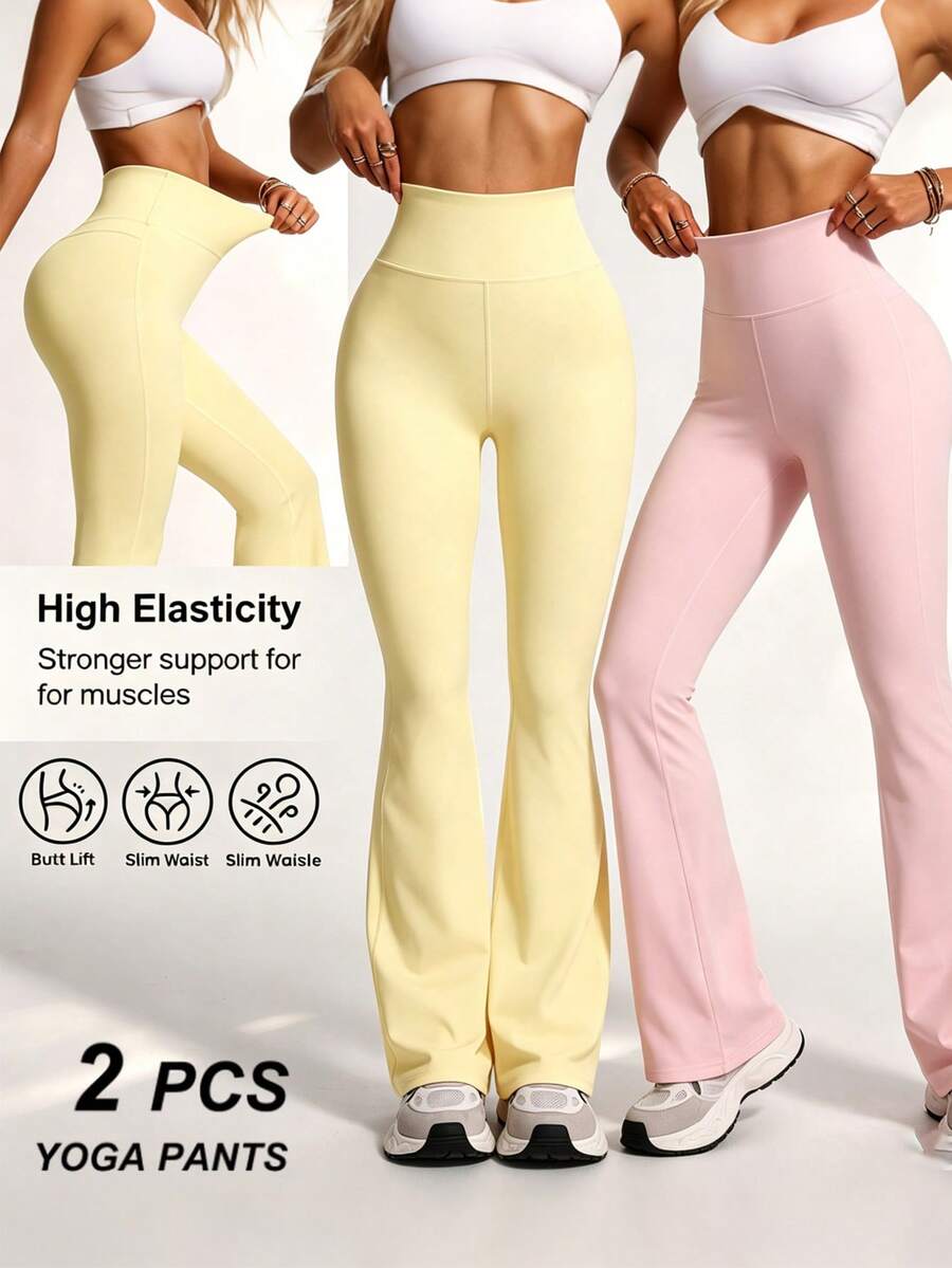 Velisys Velisys Solid Color High Waist Flare Leg Sweatpants