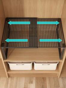 Expandable Wardrobe Organizer Rack - Space-Saving Vertical Storage Rack With Adjustable Height, Suitable For Clothes, Shoes, And Cabinets - Easy To Install, For Wardrobe Organization, Home Organization, Simple Design, Sturdy Structure, Home Storage - Multicolor - View 6