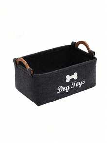 1Pc Felt Pet Toy Storage Box, Suitable For Cats And Dogs, Pet Toy Sorting Basket, Indoor Pet Snacks, Toys And Dirty Clothes Storage Basket, Simple And Practical, Help Keep The Home Clean And Orderly, Let The Toys In Order - Multicolor - View 12