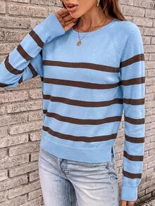 Easowa Striped Pattern Sweater, Autumn/Winter Style - Multicolor - View 7