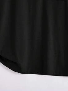 SHEIN 2件組青少年男孩休閒舒適百搭趣味拼色貼袋短袖上衣與長褲套裝 - 卡其色 - 查看 6