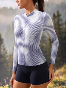 Exploreva Exploreva Purple Pattern Flowing Shadow - Women's Short Sleeve Cycling Jersey,Bike Ride Outfit - Purple - View 3