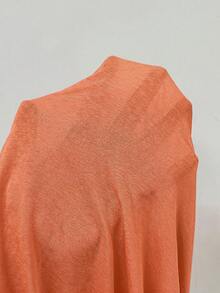 Dewbera Dewbera Women's Solid Color Long Sleeve Side Drawstring Sports T-Shirt - Orange - View 7