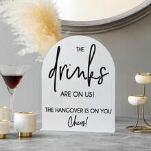 1PC 10*15CM Printed Wedding Bar Sign With Stand - "Drinks On Us, Headaches On You" - Modern Acrylic Decor, Suitable For Wedding Reception, Ceremony, Bridal Gift Table,Tabletop Installation,Decor Modern Wedding Decor Wedding Decor - tabletop ornament - View 12