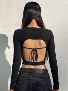 DAZY 女款夏季內建胸墊性感休閒細肩帶背心 - 黑色 - 查看 1