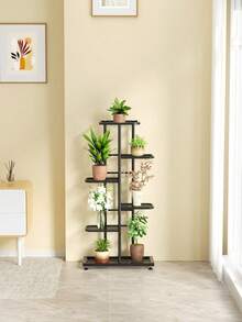 1pc Iron Flower Stand, Black Minimalist Style Plant Rack, Suitable For Living Room, Balcony Decor, 4-8 Tier Multi-Layer Storage Shelf, Multifunctional Display Rack - black - View 6