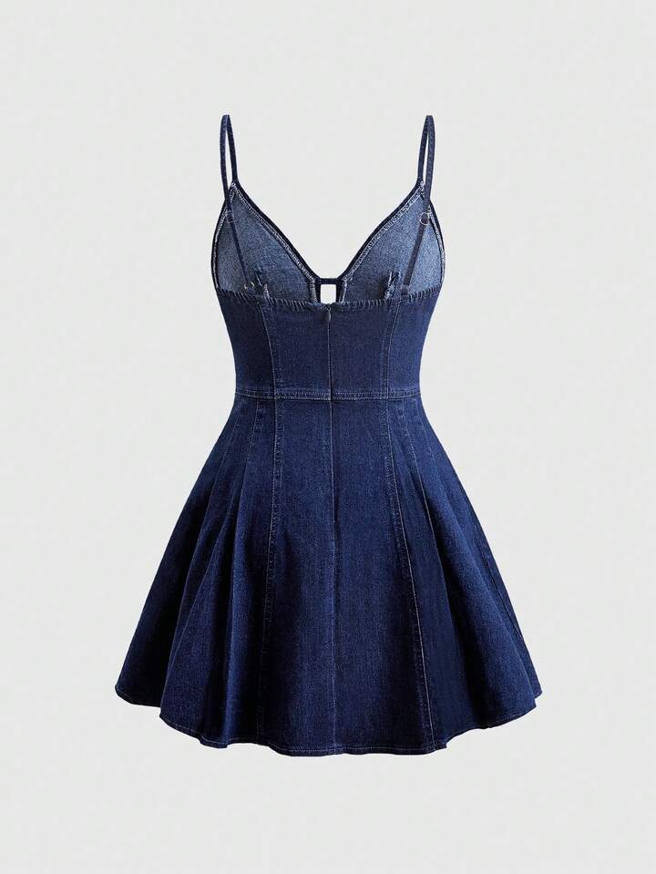 romwe denim dress Our Y2K Vintage Vacation Deep Blue Women's is such a vibe Dark Blue Sparkle Dress From CIEBON Color:Vintage_Mauve LA\n  STORE