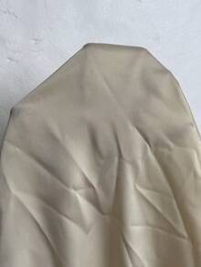 Modelyn Beige Glossy Satin Fabric Asymmetrical Eyelash Lace Patchwork Semi-Sheer Draped A-Line Skirt French Gentle Style Elegant Sexy Atmosphere Brunch Summer - Light Yellow - View 6