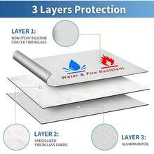 Flame Resistant Document Bag,Made Of Non-Irritating Silicone Coated Material, Safe For Storing Cash, Important Documents, Jewelry, And Passports - A - View 3