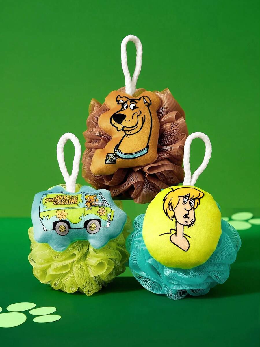 SCOOBY-DOO X SHEIN 1個/3個可愛立體沐浴球,超柔軟發泡網 - 彩色 - 查看 1