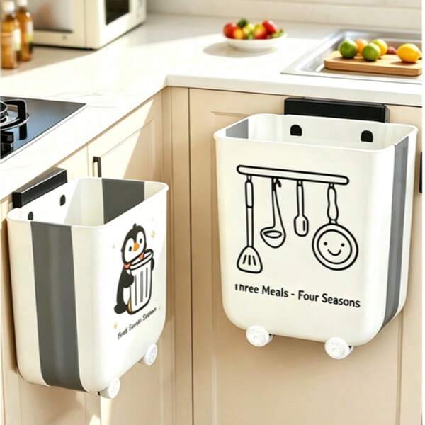 Kitchen Trash Can - Wall-Mounted, Foldable, Convenient For Use, Suitable For Home Kitchen Waste Cabinets. Toilet Storage Bucket For Bathroom.