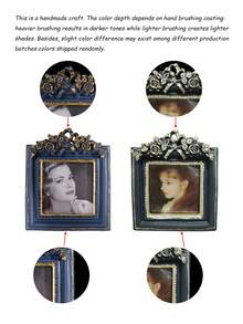 Cirelle Modern Resin Picture Frame, Elegant Tabletop And Sofa Decor Display Stand For Photos, Luxury Desktop Ornament For Home Office - Navy Blue - View 4