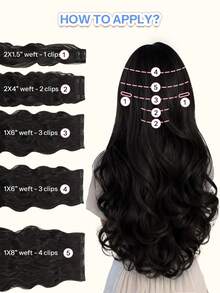 Extensões de Cabelo Humano com Ondas Corporais 120G/Conjunto, Extensão com Clipes para Cabeça Completa, Extensão de Cabelo Brasileiro com Clipes para Mulheres - S1B - Visão 8