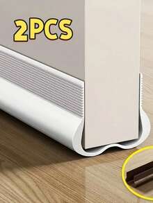 SHEIN 2pcs Adjustable Soft Rubber Door Draft Strips - Waterproof Windproof Noise-Reducing Insect-Proof Sealing Strips, Reusable Adhesive Door Bottom Protectors, Suitable For All Door Types, -Saving Soundproofing - 2pcs - View 14