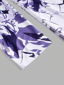 SHEIN 女士三件套运动服套装女士健身套装女士健身套装女士紧身裤套装健身房女士服装 - 紫色 - 查看 4
