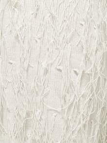 MUSERA Braided Detail Skirt With Fringe Detailing Bottoms Only Spring Summer Vacation Holiday Ibiza Boho Sexy Elegant Casual Brunch Cream White - White - View 5
