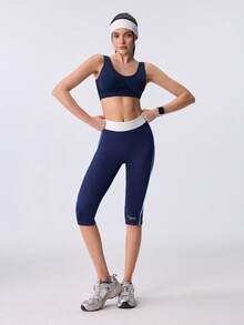 Loungeista 2pcs/Set Women's Bralette With Padded Cups, Wireless Seamless Comfortable Sleep Bra, Backless High Elasticity - Blue - View 7