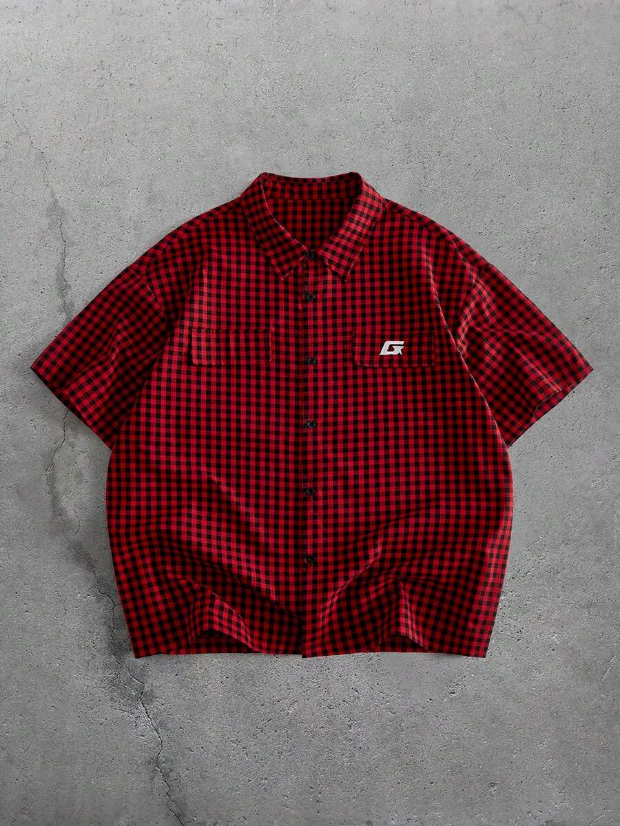 Manfinity VCAY Men's Plus Size Summer Casual Plaid Shirt - Multicolor - View 1