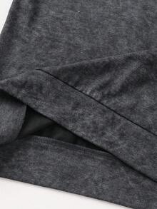 SHEIN 兒童 2 件組 青少年男孩休閒字母印花雪花連帽衛衣與運動長褲 - 黑色 - 查看 6