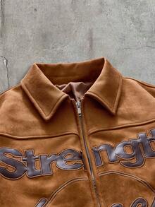 AXEPEAK Men's Collared Long Sleeve Jacket And Coat - Camel - View 5