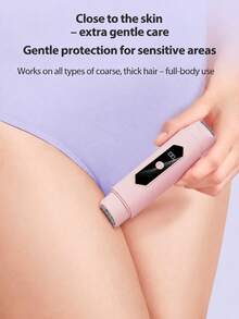 Teckwe Two-In-One Electric Hair Remover, USB Rechargeable Body Trimmer With Digital Display, Painless Hair Removal, Suitable For Legs/Underarms/Bikini Area 300 MAh Battery - multicolor - View 3